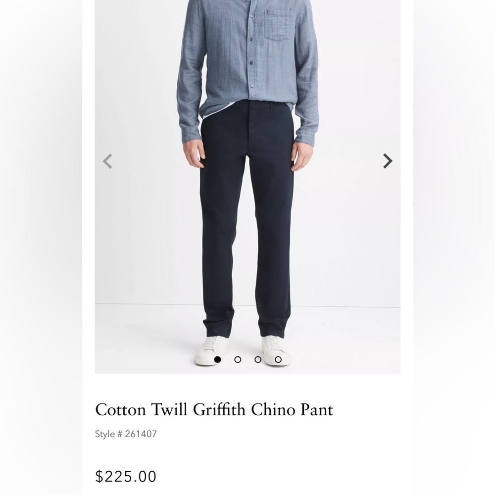 VINCE Griffith Slim Fit Chino Pant Navy Blue Sz 34